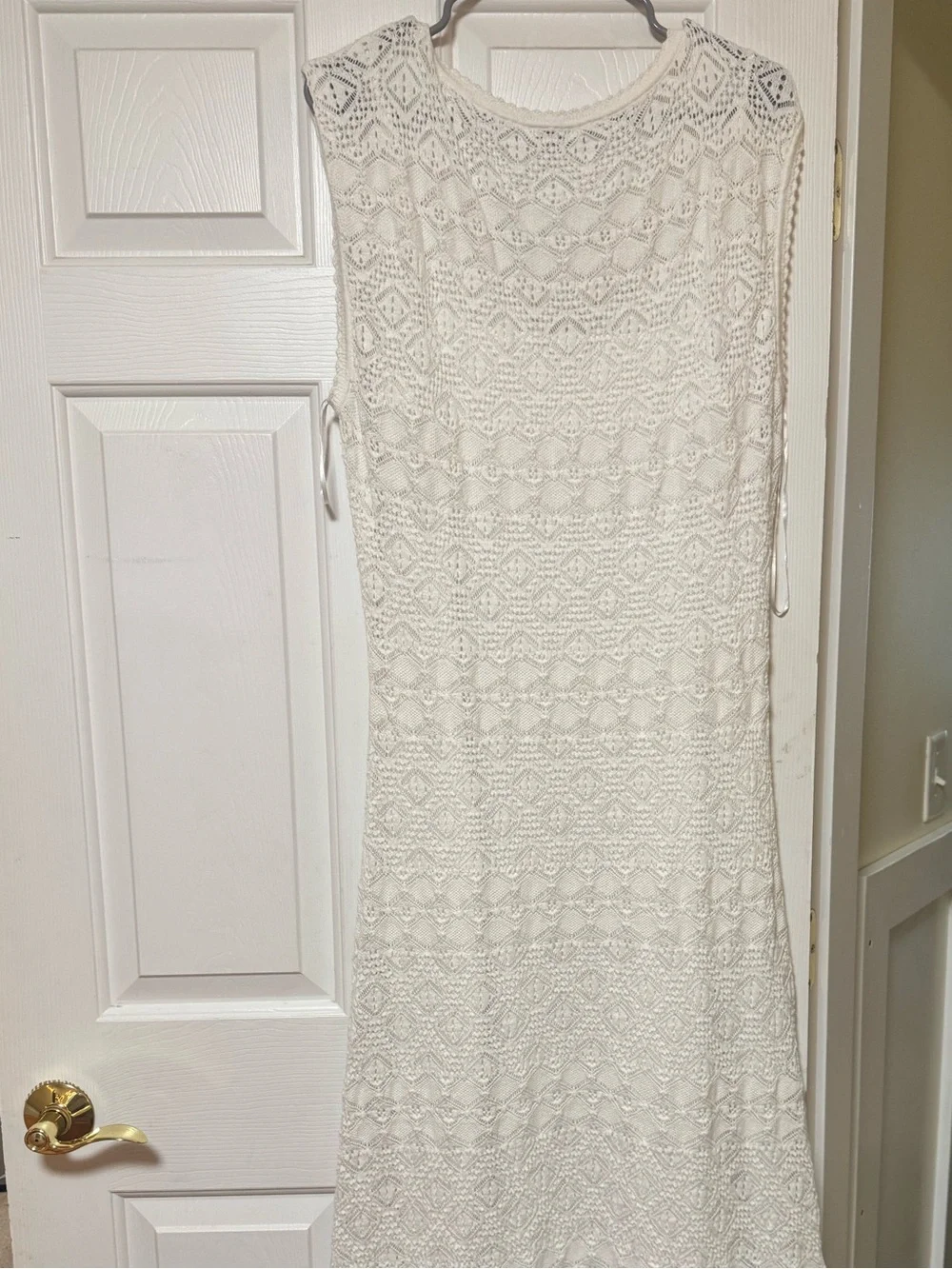Abercrombie & Fitch Pointelle Maxi Dress, White, xl